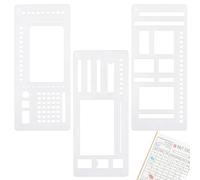 3 Pcs Journal Stencils for Planner Ruler Flexible Planner Stencils Templates Record Template Reusable Drawing Lettering Templates for Journaling, Calendar, Scrapbooking DIY Craft