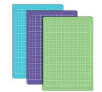 3 Pcs Joy Cutting Mats (8.5"x12") StandardGrip, LightGrip & StrongGrip, Non-Slip Adhesive Mats for Precise Cutting, Durable Craft Mats in Green/Blue/Purple