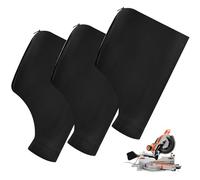 3 Pcs kclkda Mitre Saw Dust Bag with Zipper, Planer Dust Bag Compatible with DeWalt, Mitre Saw, Sander & Circular Saw - Reusable Sawdusts Bags Parts Replacement for Most Power Tools, Black