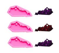 3 PCS Kentucky Shaped Glossy Silicone America United State Map Keychain Molds for Pendant Cake Decorations Designs with Holes