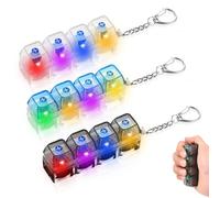 3 Pcs Keyboard Fidget Toy Light Up,4 Button Fidget Keyboard with LED Light,Funny Cool Gadgets Stress Relief Clicker Keyring for Adults Decompression Gift