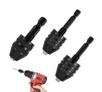 3 PCS Keyless Drill Chuck Bit 1/4 Inch Hex Shank Conversion Tool,Quick-Change Keyless Drill Chuck Conversion Tool for 0.3-8mm Micro Drill Bits,for Micro Drill Bit