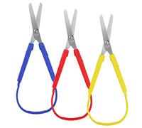 3 Pcs Kids Scissors Loop Scissors Grip Scissors Kids Craft Scissors Loop Handle Self-Opening Scissors Adaptive Cutting Scissors for Children and Adults Paper Cutting,Sewing Work,Art DIY Craft
