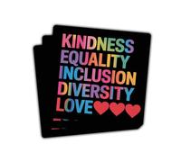 3 Pcs Kindness Equality Inclusion Diversity Love Sticker - Positive Affirmation Social Justice Quote Vinyl Decal Waterproof for Car, Laptop, Notebook, Gift for Activists, LGBTQ+, Educators - 5 Inch