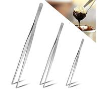 3 pcs Kitchen Cooking Tweezers (20cm and 25cm and 30cm),Barbecue Tweezer Kitchen Tools,Chef Tweezer Tongs Professional,for Kitchens, Restaurants, Buffets, Weddings and Parties of All Kinds(Plate)
