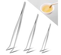 3 pcs Kitchen Cooking Tweezers (20cm and 25cm and 30cm),Barbecue Tweezer Kitchen Tools，Chef Tweezer Tongs Professional，for Kitchens, Restaurants, Buffets, Weddings and Parties of All Kinds(Inclined)