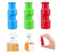 3 Pcs Kitchen Squeeze and Lock Food Bag Clips for Food Storage, Reusable Plastic Food Clips for Bags Closure for Sealing Keeping Fresh Snack Freezer Chip Bread Clip
