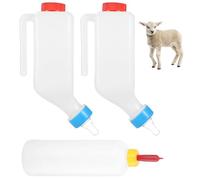 3 PCS Lamb Feeding Bottles, 27 oz Goat Milk Feeders with Hanging Handle and Silicone Pacifier, 17 oz Handheld Feeder with Silicone Pacifie for Goat, Lamb, Fawn, Piglet, Kitten, Puppy (3PCS)