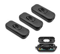 3 Pcs Lamp Switch, Black Inline Light Control for Lamps and Small Appliances, Easy Installation In Line Cord, Durable Torpedo Design, 2 or 3 Core