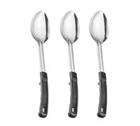 3 Pcs Large Serving Spoons for Buffet, Stainless Steel Serving Spoons, 13 inches Long, Basting Spoon, Metal Spoons Set for Kitchen Cooking Party Baking, Big Spoons with Coated Handle