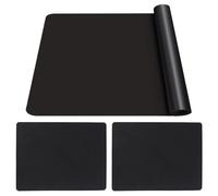 3 Pcs Large Silicone Mat for Kitchen Worktop Protector, Multifunctional Heat Proof Mat, Non-Slip and Heat Resistant Desktop Protector for Countertops, Crafting and Baking, 60x40CM, 30X40CM (Black)
