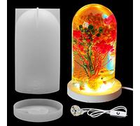3 Pcs Large Spherical Cylinder Light Resin Silicone Mold Lamp Holder Mold for Flower Preservation with USB Light for DIY Epoxy Resin Casting Craft Desktop Ornaments Table Home Decorations