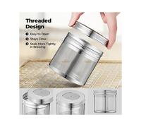 3 Pcs Large Tea Ball Infuser for Loose Leaf & Spice Cooking, Threaded Lid, Extra Fine Mesh Strainer