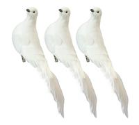 3 Pcs Large White Dove Artificial Dove Birds 8-Inch for Wedding Decoration Craft Home Garden Ornaments Flowers Floral Yard Patio Wreath Designs Christmas Tree Decor
