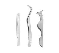 3 Pcs Lash Tweezers Set Stainless Steel Eyelash Applicator with Comb Lash Applicator Tool for Volume Isolation Classic Lashes Smeared False Lashes