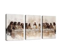 3 Pcs Last Supper Canvas Wall Art for Church Prayer Room Christian Classic Jesus Framed Wall Painting Religious Christ Canvas Print Picture Home Decor for Living Room Bedroom Dining Room 50X70cmX3 Pcs