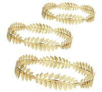 3 Pcs laurel Wreath Crown,Greek Goddess Accessories Headpiece,Halloween Roman Wreath Gold Headpiece,for Graduation, Carnival, Cosplay, Women Men Wedding Greek Party Decorations