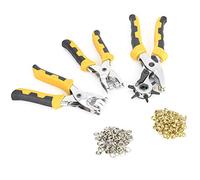 3 Pcs Leather Belt Hole Puncher Pliers Set, Belt Hole Punching Pliers with Multiple Hole Sizes, Chrome Plated Rust Bit Heads, Ergonomic Labor Saving Design for Leather Cr