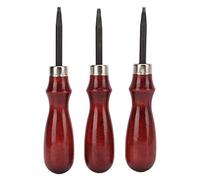 3 Pcs Leather Beveler, Steel Blade with Sandalwood Handle, Lightweight Edge Beveling and Skiving Tool for DIY Leather Crafting, Chamfering and Thinning Leather Edges