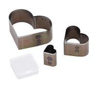 3 Pcs Leather Die Cutter Mold Heart Shape Hollow Punching Tool, Leather Cutting Dies with Storage Box for DIY Leather Crafts, High Speed Steel Reusable Imprint Tool