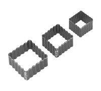 3 Pcs Leather Hole Cutter Set, Alloy Steel Leather Craft Punching Tools, Leathers Punch Die Set, Square Wavy Frame, 30 40 50mm, for Handmade DIY Leathers Craft