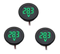 3 Pcs LED Display Digital Voltmeter DC 4V-100V Two-Wire Car Motorcycle Waterproof Voltage Meter Voltage Tester Reverse Polarity Protection (green)