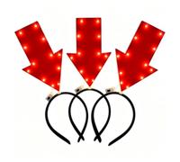 3 Pcs LED Light Up Pointer Headband | Funny Gag Gift Prank Hair Hoop | Realistic Red Pointer Design | Unisex Eye-Catching Decor | Carnival Party, Stag Night Cosplay, Photo Booth Prop Use