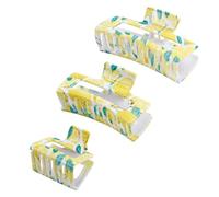 3 Pcs Lemon Hair Clips,Spring Non-Slip Hair Jaw Clamp,Funny Square Fruit Decorative Claw Clip,Elegant Lemon Accessories for Spring Summer Theme Party