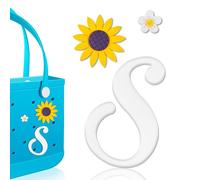 3 Pcs Letter Charms for Bogg Bag Clips Insert Bogg Bag Accessories Charm Decorative Alphabet Charm for Handbag Beach Tote Bag Simple Modern Beach Bag, Rubber Tote Bag, Plastic, No Gemstone