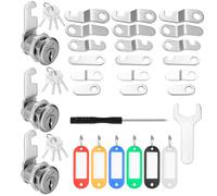 3 Pcs Letterbox Locks, 20mm Mailbox Cabinet Locks, Post Box Lock with 7 Different Locks Plates & Keys, Security Drawer Locks Replacement for Cabinet Doors Furniture Cupboard Tool Box