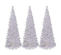 3 Pcs Lighted Christmas Tree Colorful LED Acrylic Night Light Christmas Decoration Table Top Christmas Trees Holiday Decoration Multicolored Light Up Glitter Tabletop Figurine