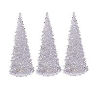 3 Pcs Lighted Christmas Tree Colorful LED Acrylic Night Light Christmas Trees Decoration Set of 3 Multicolored Light Up Glitter Tabletop Figurine (2.95inch) Night Light