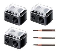 3 Pcs Lip and Eye Liner Pencil Sharpener, Make up Eyebrow Pencil for Large and Small Lip, Eye and Brow Pencils, Eyeliner