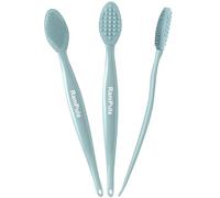 3 Pcs Lip Scrub Brush, Silicone Lip Scrubber Exfoliator, 3-in-1 Double-Sided Lip Brush Tool for Men Women Lip Lightening, Gentle Lip Exfoliator Scrubber Tool for Dark Lips