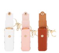 3 Pcs Lipstick Bag PU Leather Chapstick Case Lipstick Holder Lip Balm Holder, Portable Sleeve Organizer Holder Office Travel Use