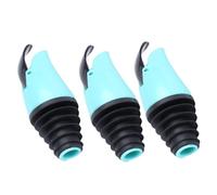 3 Pcs Liquor Bottle Pourers, Oil Vinegar Bottle Stopper Spout with Leak-Proof Lids, Measured Pourer, ABS Silicone Spouts, Kitchen Accessories for Oil, Vinegar, Olive Oil, Salad, Wine (Blue)