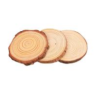 3 Pcs Log Slices Discs，Wooden Slices Rustic Wood Slabs，Unfinished Circle Plaque with No Hole，Baby Shower, Party，Pouring Arts Painting Crafts，Co(Size:Diameter：14-15cm（5.5-5.9in）Thickness：1.5cm（0.59in）)