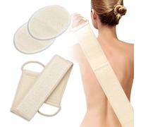 3 PCS Loofah Exfoliating Back Scrubber Set, Double Side Washer, Loofah Spong, Natural Loofahs Shower,for Women and Men,Shower