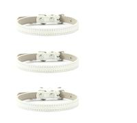 3 Pcs/Lot Soft Comfortable Solid Color PU Leather Adjustable Cat Collar Necklace For Pug Chihuahua Yorkshire Terrier,White,M
