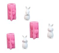 3 Pcs Lovely Animal Molds Easters Rabbits Silicones Casting Ornament Baking for Home Decorations