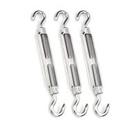3 Pcs M8-M12 Turnbuckle Hook And, Stainless Steel Hardware Kit for Wire Rope Tension Heavy Duty Tent Installation(M8)