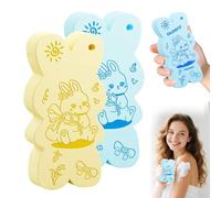 3 PCS Magic Exfoliating Bath Sponge, Magic Exfoliating Body Scrubber, Super Soft Exfoliating Bath Sponges for Shower Women Men Remover Dead Skin for Adults Children (Yellow+Blue)