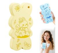 3 PCS Magic Exfoliating Bath Sponge, Magic Exfoliating Body Scrubber, Super Soft Exfoliating Bath Sponges for Shower Women Men Remover Dead Skin for Adults Children (Yellow)