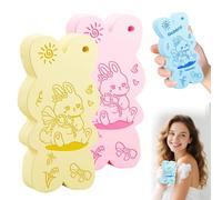 3 PCS Magic Exfoliating Bath Sponge, Magic Exfoliating Body Scrubber, Super Soft Exfoliating Bath Sponges for Shower Women Men Remover Dead Skin for Adults Children (Pink+Yellow)