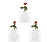 3 Pcs Magic Silicone Vase, Silicone Sticky Wall Plant Vases Reusable Container Decorations Handmade Soft Bottle Flowers Stick on Vase, Glass, Pots, Wall, Window