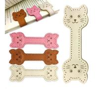 3 Pcs Magnetic Leather Bookmarks, Cute Cat Face Shape Magnet Bookmark Clips, Magnetic Reading Book Marks for Women Men Book Lovers Teachers Students