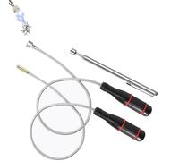 3 Pcs Magnetic On A Stick, Magnetic Pickup Tool Handheld Stick with Non-Slip Handle, Flexible Bendable Spring Magnet Stick for Picking Up Small Parts Metal Objects (1.5LB 3LB)