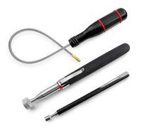 3 Pcs Magnetic Pickup Kit,Bendable Magnetic Gripper with 45cm Flexible Gooseneck,Durable Magnet Pick Up Tools with Non-Slip Handle,Portable Telescopic Magnet Stick for Picking Up Small Parts
