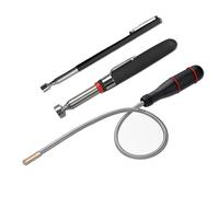 3 PCS Magnetic Pickup Tool, Handheld Magnetic Retrieval Tool with Non-Slip Handle Flexible Magnet Pick up Tools Durable Telescopic Magnetic Collector with Pocket Clip (1.5LB 3LB 5LB)