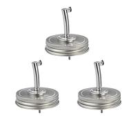 3 Pcs Mason Jar Pour Spout Lids Oil Liquor Pour Spout Dispenser Lid Stainless Steel Canning Lids for Mason Jars(70mm) (WTT-006)